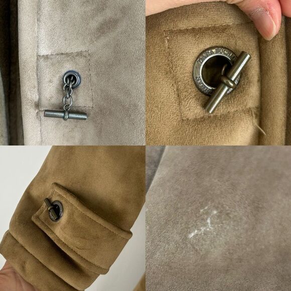 Vintage Brown Tan Dana Buchman Faux Fur Shearling Coat with Fur Collar - Picture 8 of 8